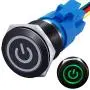 mxuteuk 19mm Latching Push Button Switch 1 NO 1 NC SPDT ON/Off Black Metal Shell with 12v Green Power Symbol Light with Wire Socket Plug Suitable for 3/4'' Mounting Hole Self-Locking L-19-POWER-B-G mxuteuk 19mm Latching Push Button Switch 1 NO 1 NC SPDT ON/Off Black Metal Shell with 12v Green Power Symbol Light with Wire Socket Plug Suitable for 3/4'' Mounting Hole Self-Locking L-19-POWER-B-G