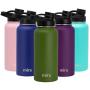 MIRA 32 oz Stainless Steel Insulated Sports Water Bottle - Hydro Metal Thermos Flask Keeps Cold for 24 Hours, Hot for 12 Hours - BPA-Free Spout Lid Cap - Olive Green