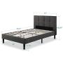 ZINUS Lottie Upholstered Platform Bed Frame / Mattress Foundation / Wood Slat Support / No Box Spring Needed / Easy Assembly, Grey, Twin