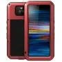 Sony Xperia 10 Case,Bpowe Armor Tank Aluminum Metal Gorilla Glass Shockproof Military Heavy Duty Sturdy Protector Cover Hard Case for Sony Xperia 10 (Red, Xperia 10)