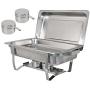 Rectangular Chafing Dish Full Size Chafer Dish Set 4 Pack of 8 Quart Stainless Steel Frame (4)
