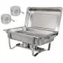 Rectangular Chafing Dish Full Size Chafer Dish Set 4 Pack of 8 Quart Stainless Steel Frame (4)