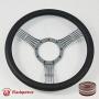 15.5'' Gun Metal Billet Steering Wheel Half Wrap with Horn Button-Black