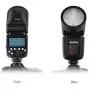 Godox V1C Camera Flash Speedlite Speedlight Round Head Compatible with Canon EOS Series 1500D 3000D 5D Mark LLL 5D Mark ll for Wedding Portrait Studio Photography + Godox AK-R1 Pocket Flash Light Acce