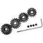 Mod 1 Pinion Gear 5mm Set Hardened 16T 17T 18T 19T, 4pcs Mod1 M1 Pitch Gears RC Upgrade Part with Hex Key