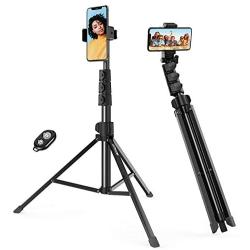 Phone Tripod,LETSCOM 67-inch Extendable Selfie Stick Tripod Stand with Phone Holder,Remote Shutter for Video Recording/Photography/Live Streaming,Compatible with iPhone & Android Phone & Camera