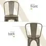 Metal Dining Chairs with Wood Seat, Tolix Style Indoor-Outdoor Stackable Industrial Chair with Back Set of 4 for Kitchen, Dining Room, Bistro and Cafe (Gun) Metal Dining Chairs with Wood Seat, Tolix Style Indoor-Outdoor Stackable Industrial Chair with Back Set of 4 for Kitchen, Dining Room, Bistro and Cafe (Gun)