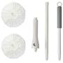 JEHONN Mop for Floor Cleaning Microfiber Twist Tornado Mop Dust Mop with Wringer Self-Wringing Metal with 2 Washable Replacements 51 Inches, Grey