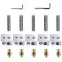 ExcelFu 5pcs 30MM Length Extruder 1.75MM Teflon Throat Tube and 5pcs 0.4MM Brass Extruder Nozzle and 5pcs Heater Blocks Hotend for MK8 Makerbot Anet A8 3D Printer (Bonus: 2pcs hex Key Wrenches) ExcelFu 5pcs 30MM Length Extruder 1.75MM Teflon Throat Tube and 5pcs 0.4MM Brass Extruder Nozzle and 5pcs Heater Blocks Hotend for MK8 Makerbot Anet A8 3D Printer (Bonus: 2pcs hex Key Wrenches)