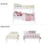Dorel Living Airlie Solid Wood Bunk Beds Twin Over Full with Ladder and Guard Rail, White