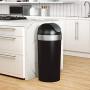 Umbra Venti 16.5-Gallon Swing Top Kitchen Trash Can – Large, 35-inch Tall Garbage Can for Indoor, Outdoor or Commercial Use, Black/Nickel
