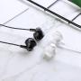 Casjie Metal Heavy Bass in-Ear Headphones Stereo Headset 3.5mm Wired Earphone with Microphone (White)