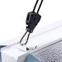 iPower GLROPEX6-A Horticulture 1/8 Inch 8-Feet Long Adjustable Heavy Duty Rope Clip Hanger 6-Pair, Reinforced Metal Internal Gears,150lbs Capacity, 6 Pack, Black