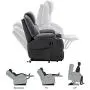 Mcombo Electric Power Lift Recliner Chair Sofa with Massage and Heat for Elderly, 3 Positions, 2 Side Pockets and Cup Holders, USB Ports, Faux Leather 7040 (Medium, Black)