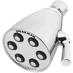 Speakman S-2252 Signature Icon Anystream Adjustable High Pressure Shower Head-1.75 GPM Solid Brass Replacement Bathroom Showerhead, Polished Chrome, 2.5