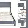 Allewie King Size Upholstered Platform Bed Frame with Headboard, Fabric Upholstered Mattress Foundation, Strong Wood Slat Support and Metal Legs, Box Spring Optional, Easy Assembly, Light Grey Allewie King Size Upholstered Platform Bed Frame with Headboard, Fabric Upholstered Mattress Foundation, Strong Wood Slat Support and Metal Legs, Box Spring Optional, Easy Assembly, Light Grey