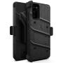 Zizo Bolt Series for Galaxy S20 Case with Kickstand Holster Lanyard - Black