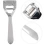 Pssopp Metal Leather Skiver with 3PCS Skiver Replacement Part for Leather Craft DIY, Leather Making, Leather Thinning(Silver)
