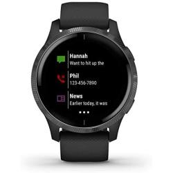 Garmin 010-02173-11 Venu, GPS Smartwatch with Bright Touchscreen Display, Features Music, Body Energy Monitoring, Animated Workouts, Pulse Ox Sensor and More, Black