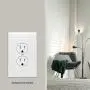 ENERLITES Duplex Receptacle Outlet Wall Plate, Jumbo Outlet Covers, Oversized 1-Gang 5.5'' x 3.5'', Polycarbonate Thermoplastic, 8821O-W, White