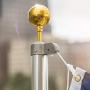 Deneve Gold Flag Pole Ball Topper, 1/2 inch Spindle, 3 inch Wide, 13NC Threading, Weatherproof Flagpole Topper, Flag Pole Topper, Finial