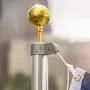 Deneve Gold Flag Pole Ball Topper, 1/2 inch Spindle, 3 inch Wide, 13NC Threading, Weatherproof Flagpole Topper, Flag Pole Topper, Finial