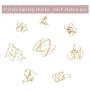 UNICRAFTALE 8 Styles 48pcs Earring Hooks Fish Hook Ear Wires Hypo-allergenic Stainless Steel Earring (0.7-1mm Pin) Earring Hooks Golden Metal Ear Wires for Jewelry Earring Parts DIY Making