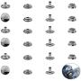 100 Pieces 100% 304 Stainless Steel Ship Marine Canvas Fastener Set Cap Diameter 5/8''(15mm) Each Set Consists of 4 Parts: Cap, Socket, Stud and elyete 100 Pieces =25 Sets