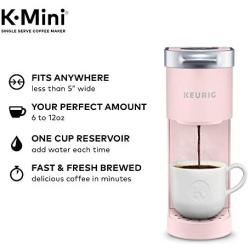 Keurig K-Mini Coffee Maker, Single Serve K-Cup Pod Coffee Brewer, 6 to 12 oz. Brew Sizes, Dusty Rose