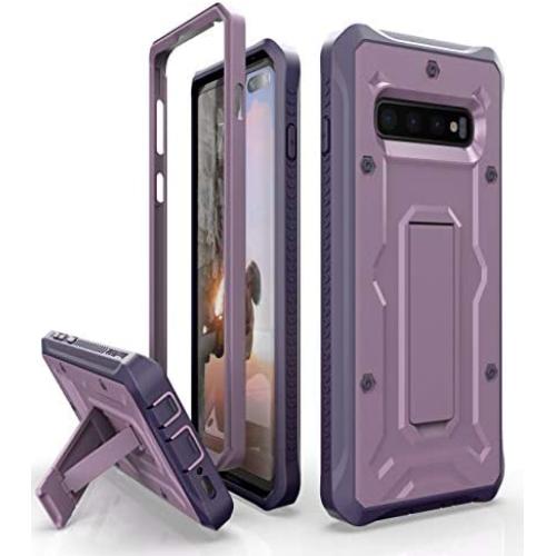 ArmadilloTek Vanguard Designed for Samsung Galaxy S10+ Plus Case (2019 Release) Military Grade Full-Body Rugged with Kickstand Without Built-in Screen Protector (Purple)