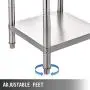 Mophorn Stainless Steel Work Table with Backsplash 24 x 24 x 34 Inch Commercial Food Prep Worktable Heavy Duty Prep Worktable Metal Work Table with Adjustable Feet for Restaurant, Home and Hotel Mophorn Stainless Steel Work Table with Backsplash 24 x 24 x 34 Inch Commercial Food Prep Worktable Heavy Duty Prep Worktable Metal Work Table with Adjustable Feet for Restaurant, Home and Hotel