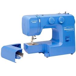 Janome Blue Couture Easy-to-Use Sewing Machine with Interior Metal Frame, Bobbin Diagram, Tutorial Videos, Made with Beginners in Mind!