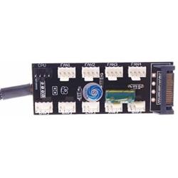 SMAKNÂ PC Fan HUB Temperature-Controlled Supports 10 Ports 12V 3pin / 4pin Fan Cable SATA-Port Power