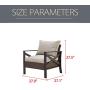 LOKATSE HOME Outdoor Patio Furniture Modern Wicker Sofa Chair Rattan Conversation Single Armchair with Cushion, Brown