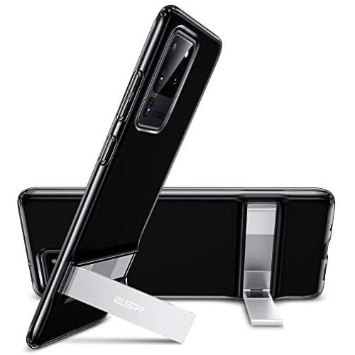 ESR Metal Kickstand Case Compatible with Samsung Galaxy S20 Ultra (6.9-Inch) [Vertical and Horizontal Stand] [Reinforced Drop Protection] [Flexible TPU Case] – Clear