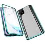 Jonwelsy Magnetic Adsorption Case for Samsung Galaxy A51, 360 Degree Front and Back Clear Tempered Glass Flip Cover, Metal Bumper Frame for Samsung Galaxy A51 (Green)