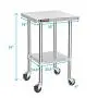 DuraSteel Stainless Steel Work Table 30'' x 18'' x 34'' Height w/ 4 Caster Wheels - Food Prep Commercial Grade Worktable - NSF Certified - Good For Restaurant, Business, Warehouse, Home, Kitchen, Garage DuraSteel Stainless Steel Work Table 30'' x 18'' x 34'' Height w/ 4 Caster Wheels - Food Prep Commercial Grade Worktable - NSF Certified - Good For Restaurant, Business, Warehouse, Home, Kitchen, Garage