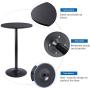 Furmax Bistro Pub Table Round Bar Height Cocktail Table Metal Base MDF Top Obsidian Table with Black Leg 23.8-Inch Top, 39.5-Inch Height (Black)