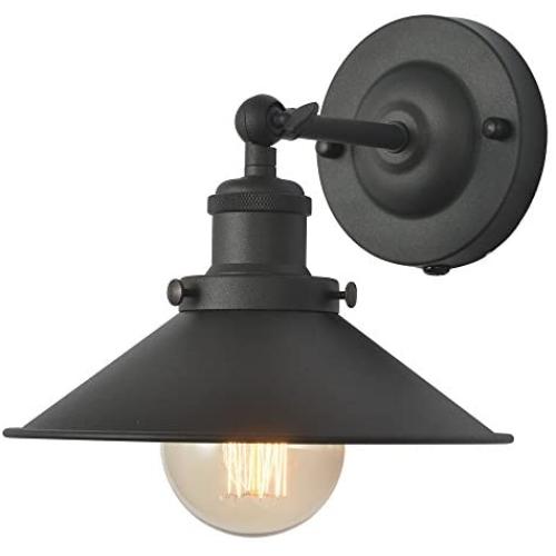 XIDING Premium Retro Industrial Edison Simplicity Metal Wall Sconce Light Fixture，Upgrade Black Finish Shade Vintage Swing Arm Wall Lamp, E26 Base, 1 Light.