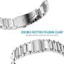 Shangpule Compatible with Fitbit Sense/Fitbit Versa 3 Bands, Stainless Steel Metal Replacement Strap Wrist Band Compatible with Fitbit Sense/Versa 3 Large Small Women Men (Silver)