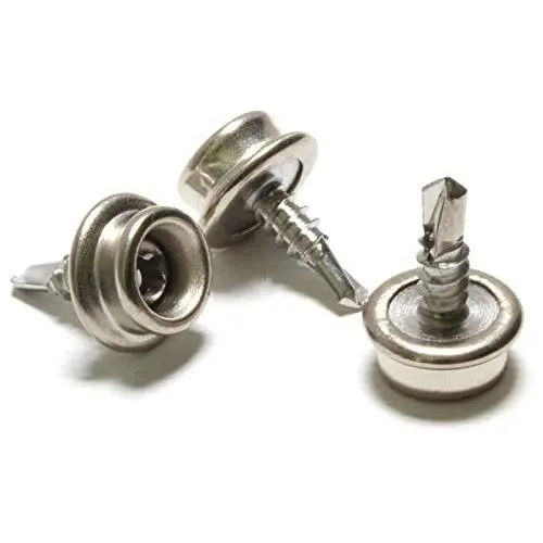 Boat Canvas Snaps 3/8'' Inch Diameter, 8 x 1/2'' Stainless Steel Screw (20pc), by Bolt Dropper.