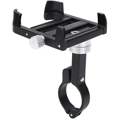 Velaurs Mobile Phone Holder, Mobile Phone Bracket, Anti-Skid Adjustable 360° Rotating Metal Bike for Electric Bike Bicycle Bicycle Part Cycling Mobile Phone Mount