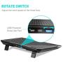 havit RGB Laptop Cooling Pad for 15.6-17 Inch Laptop with 3 Quiet Fans and Touch Control, Pure Metal Panel Portable Cooler (Black+Blue)