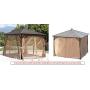 Erommy 10x10ft Outdoor Galvanized Steel Hardtop Gazebo Canopy Aluminum Furniture Pergolas with Netting and Curtains for Garden,Patio,Lawns,Parties
