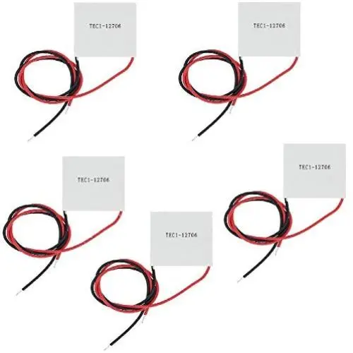 Lexiesxue 5pcs TEC1-12706 40 x 40MM 12V 60W Heatsink Thermoelectric Cooler Cooling Peltier Plate Module Lexiesxue 5pcs TEC1-12706 40 x 40MM 12V 60W Heatsink Thermoelectric Cooler Cooling Peltier Plate Module