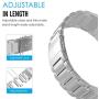 MoKo Band Compatible with Fitbit Versa/Versa 2/Versa lite Edition/Versa Special Edition, Stainless Steel Metal Watch Band Replacement Strap Bracelet - Silver