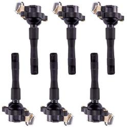 MAS Performance Ignition Coil Pack Compatible With BMW 328I 528I M3 Z3 E36 E46 E31 E38 E39 E53 E721 E720 E383 Land Rover 2.5L 2.8L 3.0L 3.2L 5.4L fit C1239 UF-300 UF-354 (6)