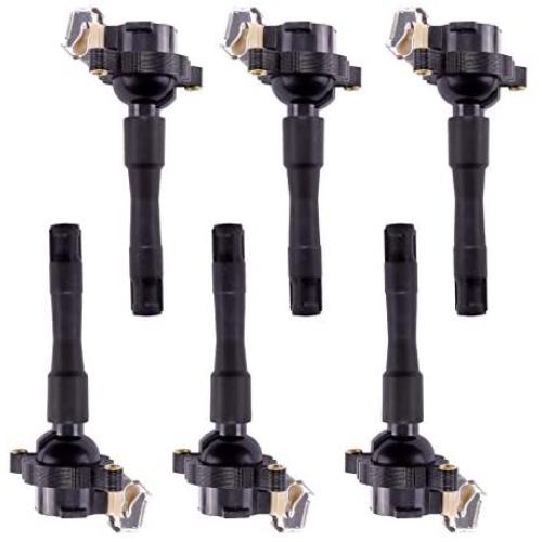 MAS Performance Ignition Coil Pack Compatible With BMW 328I 528I M3 Z3 E36 E46 E31 E38 E39 E53 E721 E720 E383 Land Rover 2.5L 2.8L 3.0L 3.2L 5.4L fit C1239 UF-300 UF-354 (6)