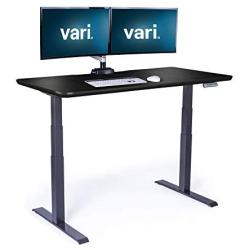 Vari Electric Standing Desk 60'' x 30'' - Dual Motor Sit to Stand Desk - Push Button Memory Settings - Solid Top with 3-Stage Adjustable Steel Legs - Work or Home Office Desk