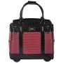 JKM and Company BATON ROUGE Burgundy Red & Black Alligator Compatible With Computer iPad, Laptop Tablet Rolling Tote Bag Briefcase Carryall Bag